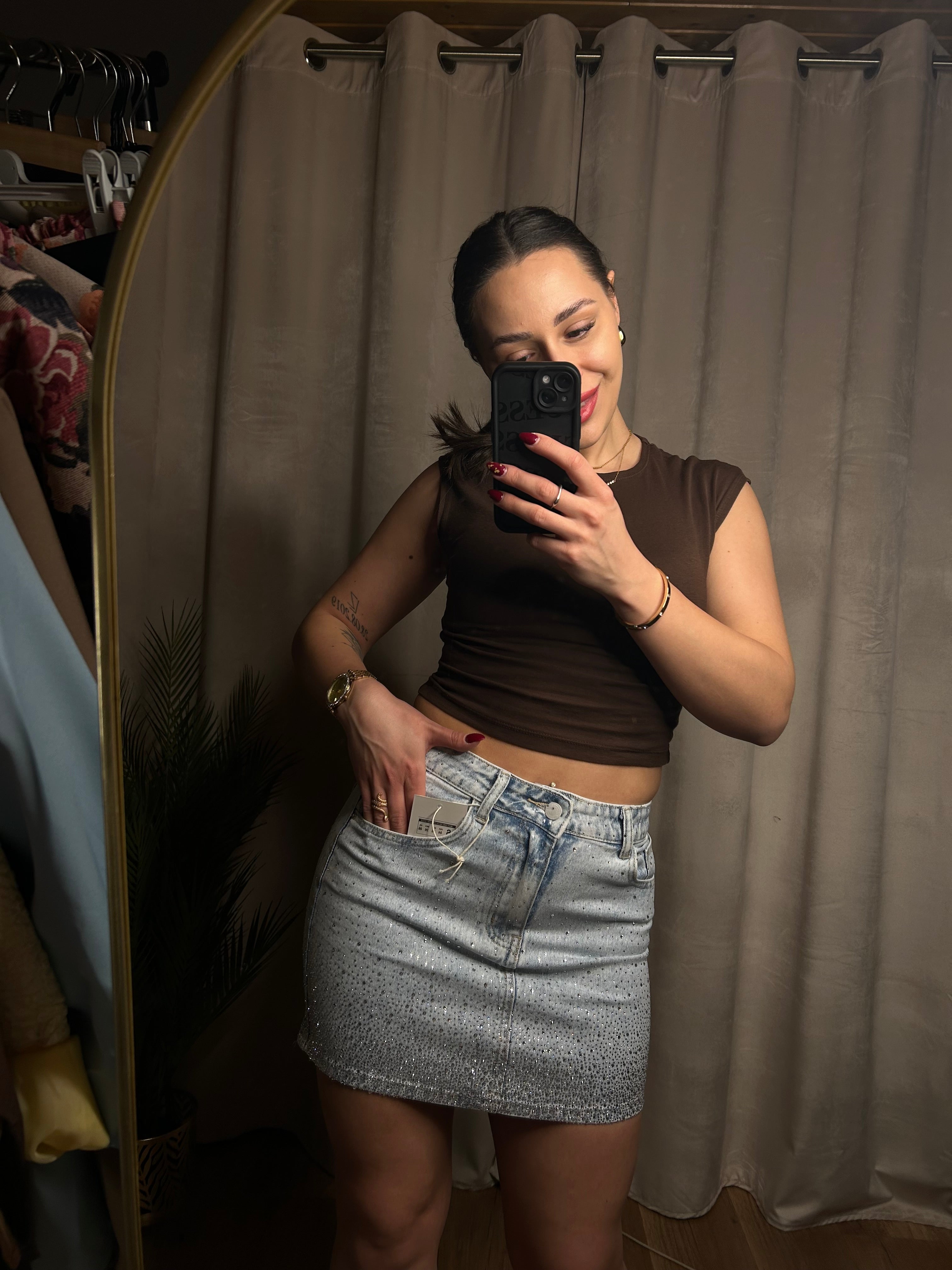 Diamond strasszköves farmerszoknya Lárka Fashion