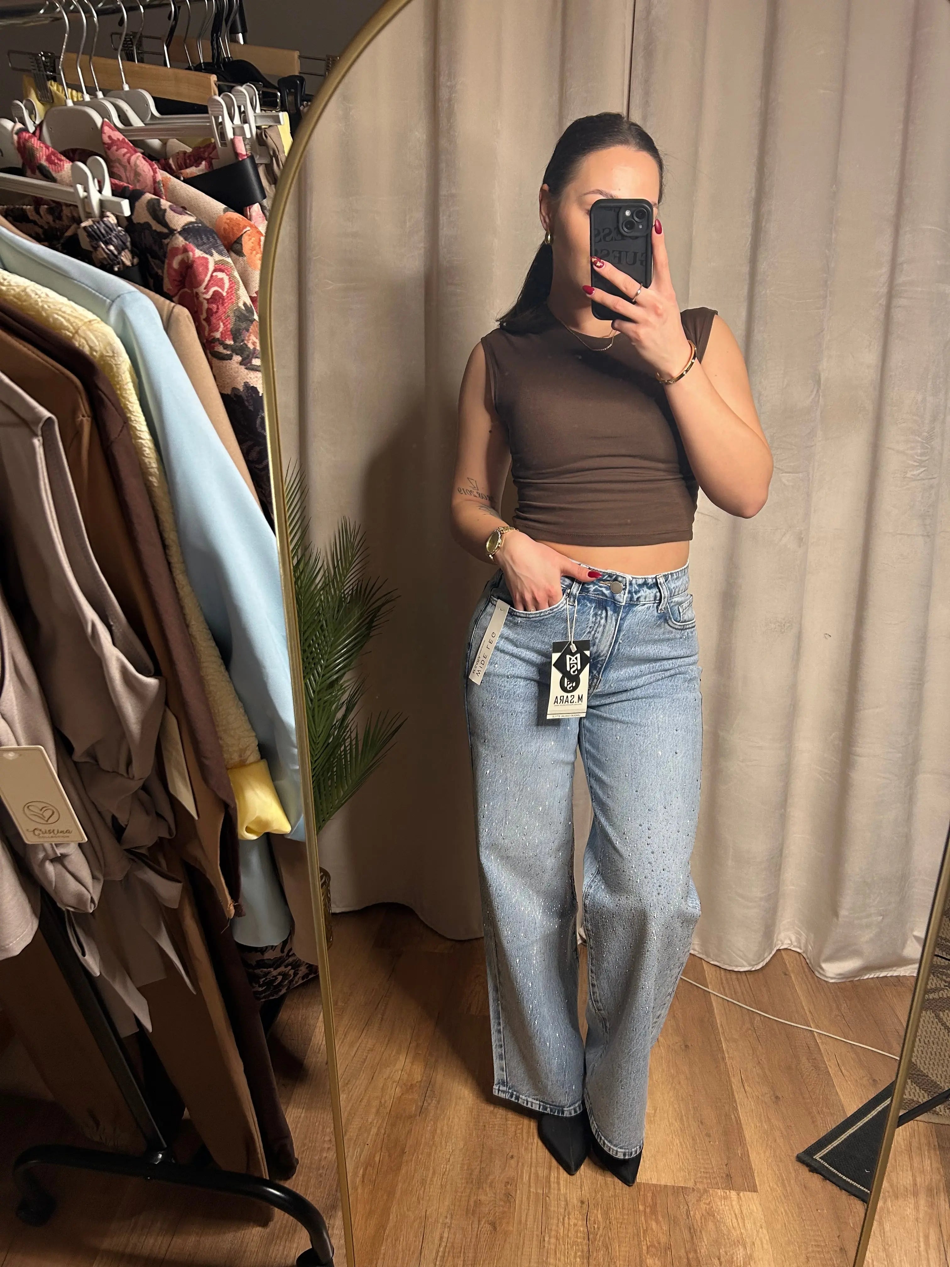 Crystal strasszköves farmernadrág Lárka Fashion