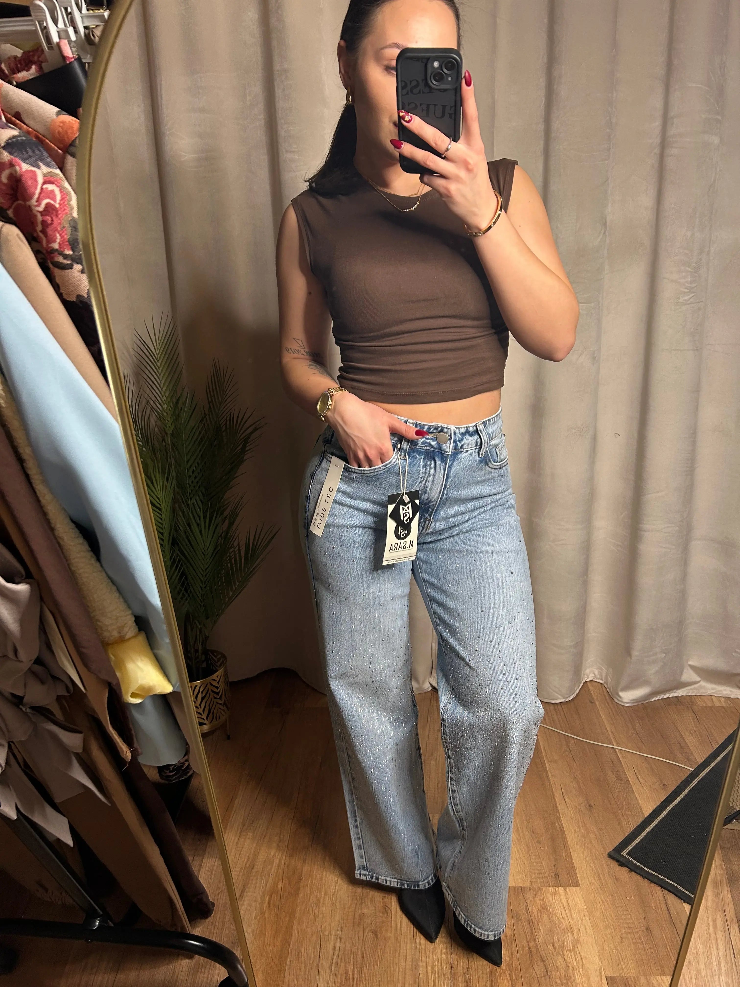Crystal strasszköves farmernadrág Lárka Fashion